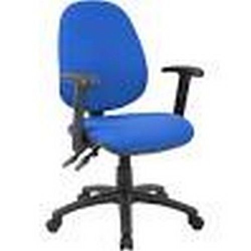 Vantage Fabric 2 Lever Operator Chair Gas Height Adjustment Adjustable Arms Blue