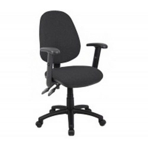 Vantage Fabric 2 Lever Operator Chair Gas Height Adjustment Adjustable Arms Charcoal