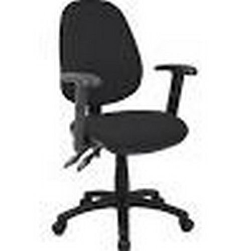 Vantage Fabric 2 Lever Operator Chair Gas Height Adjustment Adjustable Arms Black