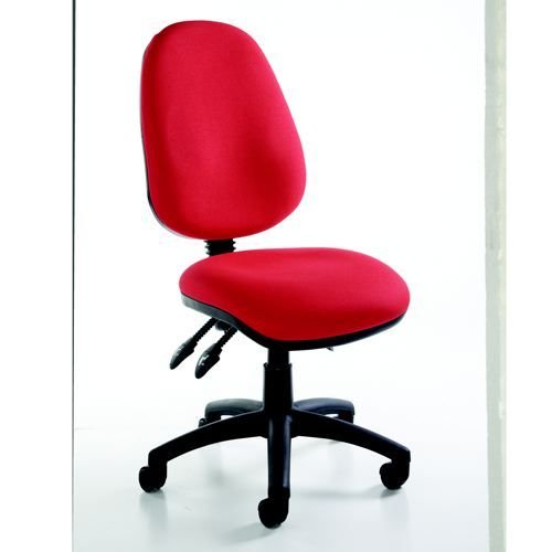 Vantage Fabric 2 Lever Operator Chair Gas Height Adjustment No Arms Red