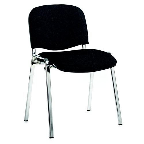 Taurus Chrome Frame Stacking Fabric Chair Charcoal