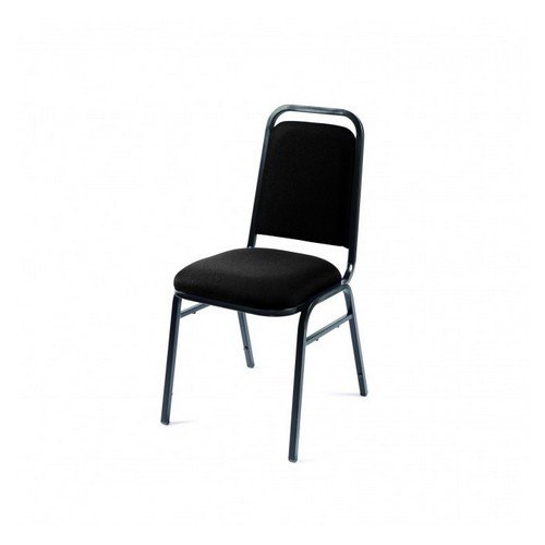 Mayfair Stacking Upholstered Chair Charc Fabric Black Frame