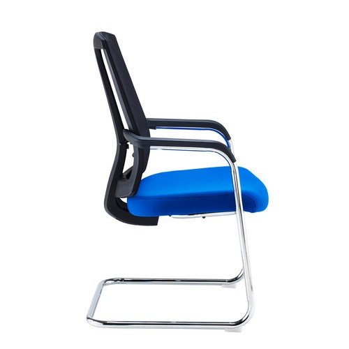 Ronan Chrome Cantilever Frame Conference Chair With Mesh Back - Blue
