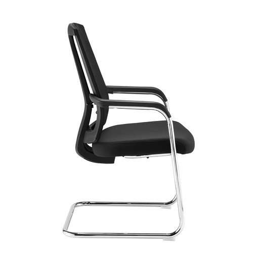 Ronan Chrome Cantilever Frame Conference Chair With Mesh Back - Black