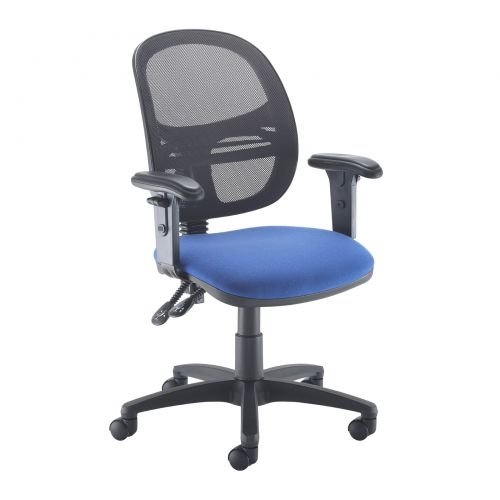 Jota Mesh Medium Back Operators Chair With Adjustable Arms  Blue