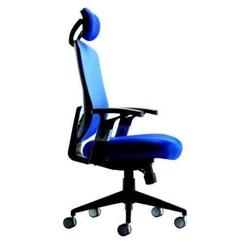 Arista Mesh High Back Task Chair With Headrest Blue KF72242