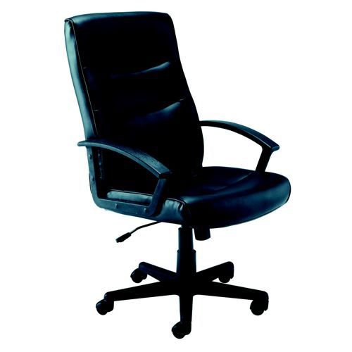 Jemini Hudson Leather Look Executive Chair With Arms Black KF72232