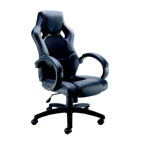 Arista Bolt Leather-Look Racing Chair Black KF73591