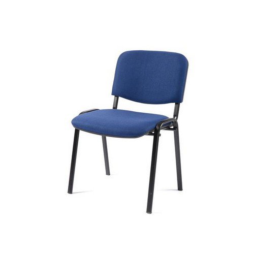 Topaz Blue Upholstered Chair Black Frame Stacks Upto 5 High Fabric and Foam CRIB 5