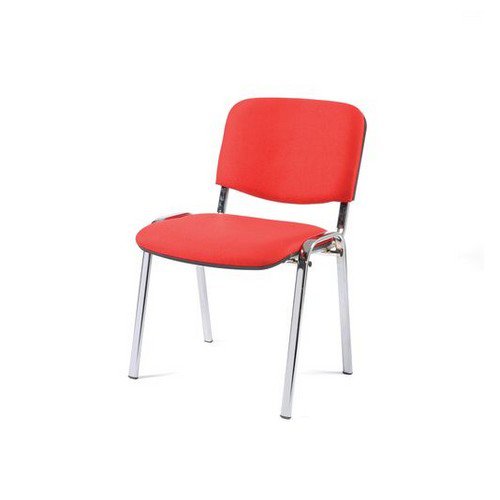 Topaz Red Upholstered Chair Chrome Frame Stacks upto 5 High Fabric and Foam CRIB 5 Classroom Seats CH2037