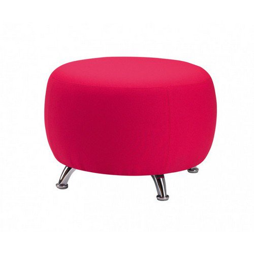 Cookie Soft Seating Circular Seat With Various Fabric Colours Curved Silver Legs
