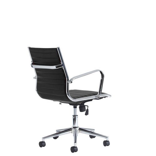 Bari Medium Back Executive Chair Black Faux Leather