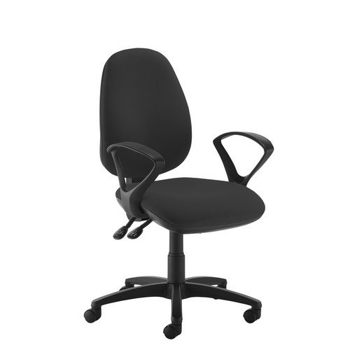 Jota High Back Operator Chair With Fixed Arms Black