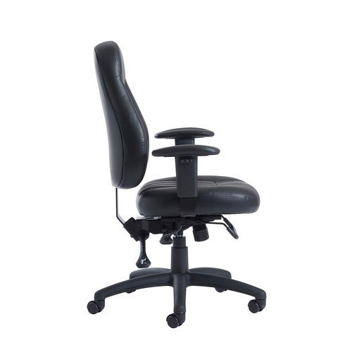 Zeus Medium Back 24 Hour Task Chair Black Faux Leather
