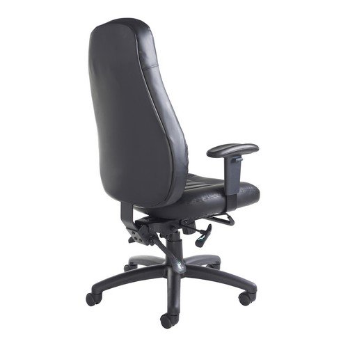 Zeus High Back 24 Hour Task Chair Black Faux Leather