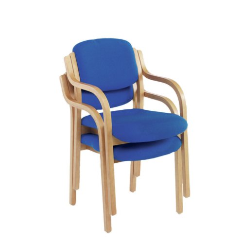 Jemini Blue Wood Frame Side Chair With Arms KF03514