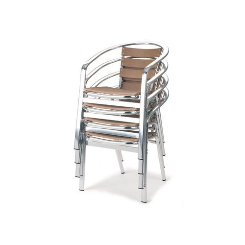 Paulo Cafe Armchair ”No Wood” Surfaces with Aluminium Frame Stacks Upton 10 High