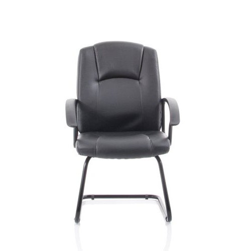 Bella Black Leather Cantilever with Black Frame