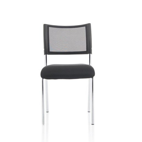Brunswick Visitor Chair Black Fabric Without Arms Chrome Frame