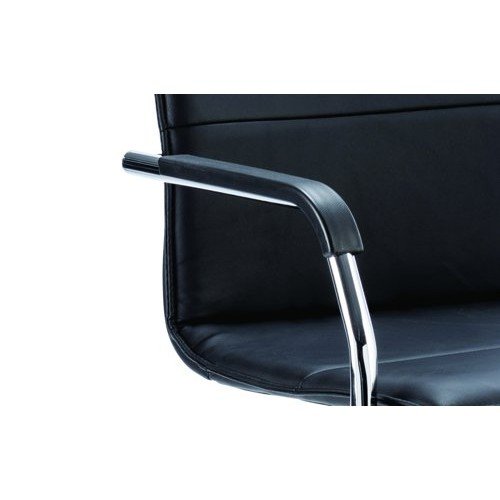 Echo Cantilever Chair Black Soft Bonded Leather With Arms