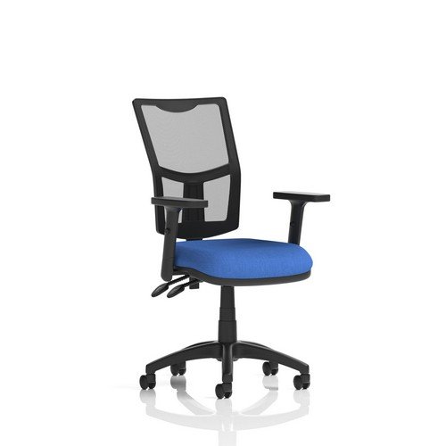 Eclipse Plus II Lever Task Operator Chair Mesh Back With Blue Seat With Height Adjustable Arms