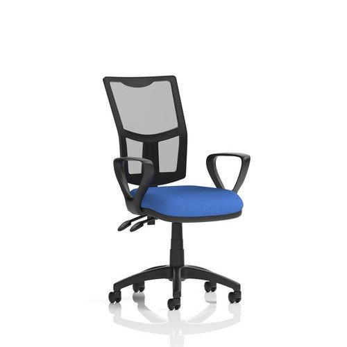 Eclipse Plus II Lever Task Operator Chair Mesh Back With Blue Seat With loop Arms