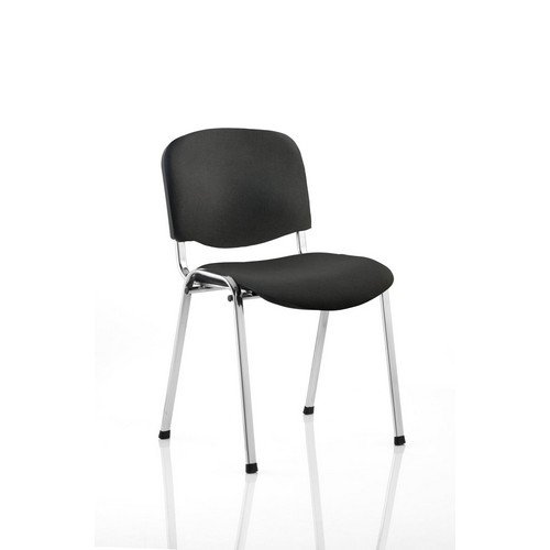 ISO Stacking Chair Black Fabric Chrome Frame (MOQ of 4 - Priced Individually)