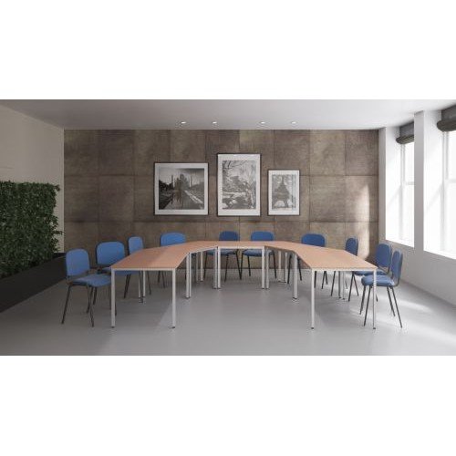 ISO Stacking Chair Blue Fabric Black Frame (MOQ of 4 - Priced Individually)