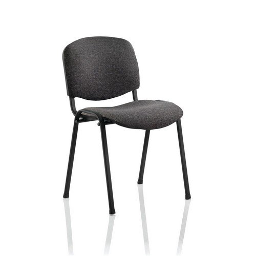 ISO Stacking Chair Charcoal Fabric Black Frame (MOQ of 4 - Priced Individually)