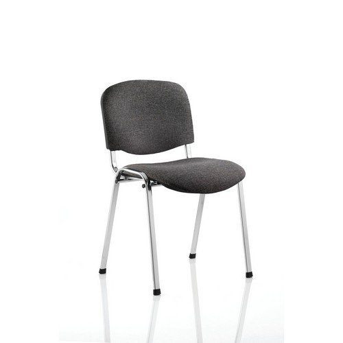 ISO Stacking Chair Charcoal Fabric Chrome Frame (MOQ of 4 - Priced Individually)