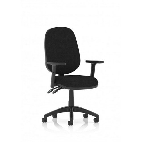 Luna II Lever Task Operator Chair Black With Height Adjustable Arms