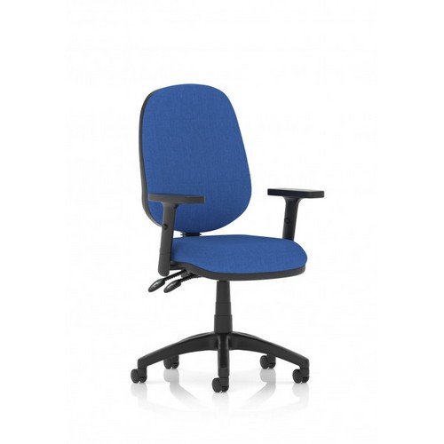 Luna II Lever Task Operator Chair Blue With Height Adjustable Arms