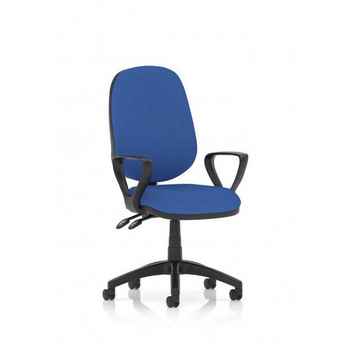 Luna II Lever Task Operator Chair Blue With Loop Arms