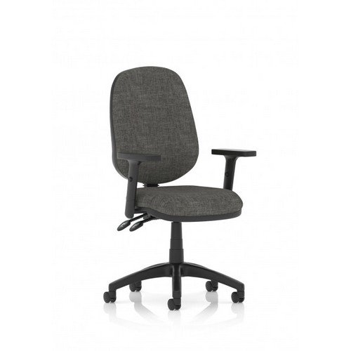 Luna II Lever Task Operator Chair Charcoal With Height Adjustable Arms