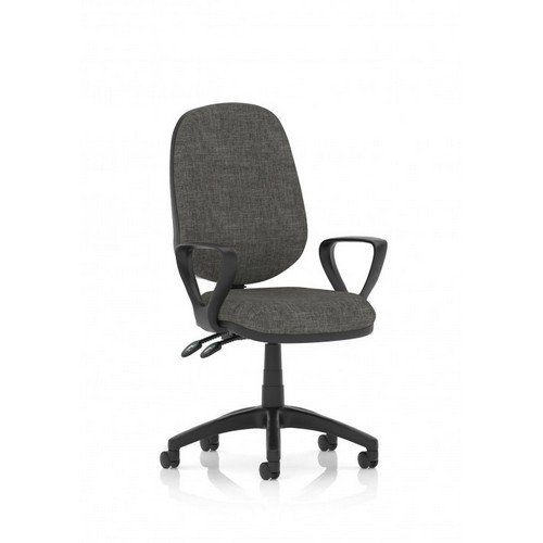Luna II Lever Task Operator Chair Charcoal With Loop Arms