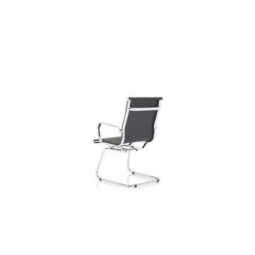 Nola Black Soft Bonded Leather Cantilever Chair