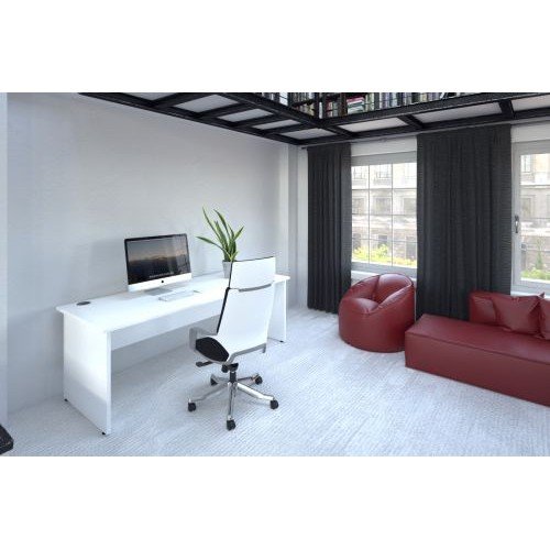 Xenon Executive White Shell High Back Black Fabric With Headrest