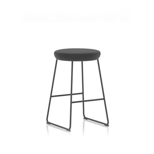 Turin Stool Black Frame Black Seat Pad