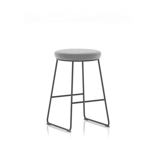 Turin Stool Black Frame Grey Seat Pad