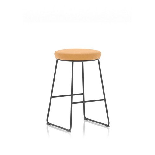 Turin Stool Black Frame Mustard Seat Pad