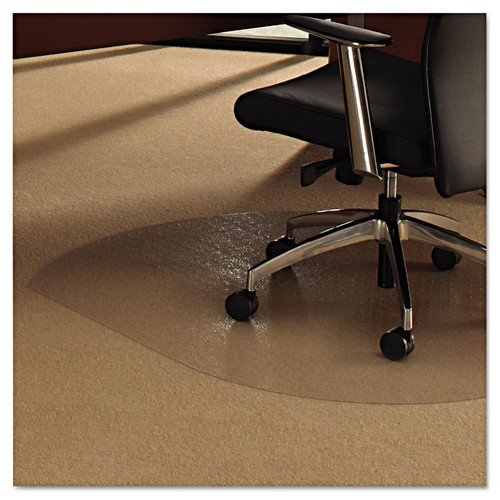 Floortex Polycarbonate Chairmat For Carpets SL Shape 99x125cm Contoured Clear