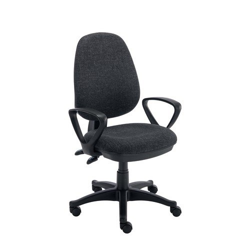 2 Lever Sheaf Operator Chair Charcoalwith Fixed Arms