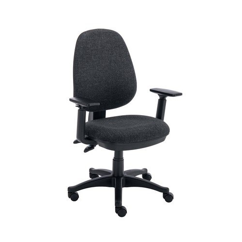 2 Lever Sheaf Operator Chair Charcoalwith Adjustable Arms