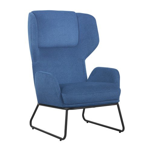 Calma Wingback Chair with Black Frame Blue
