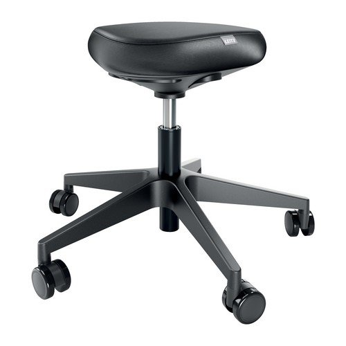 Leitz Ergo Sitting Stool with Wheels and Comfort Seat Black