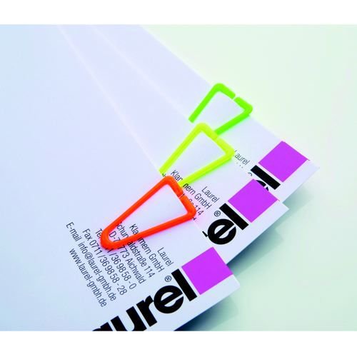 Laurel Plastic Paper Clips 35mm Assorted Pack 200 Paper Clips & Binders CL2001