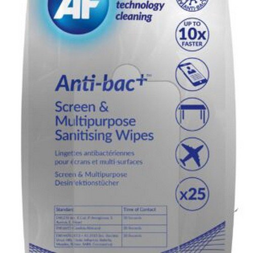 Anti-bac+ Sanitising Screen/Multipurpose Wipes Pk25 Travel Size Pack  (ABTW025P)
