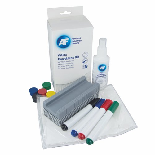 White Board Cleaning Kit 125ml Solution/Cloths/Pens/Magnets/Eraser