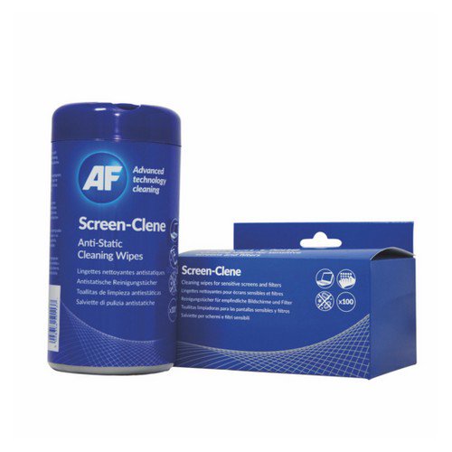 AF ScreenClene Wipes Tub Pack 100 Screen & Keyboard Cleaning CM9955