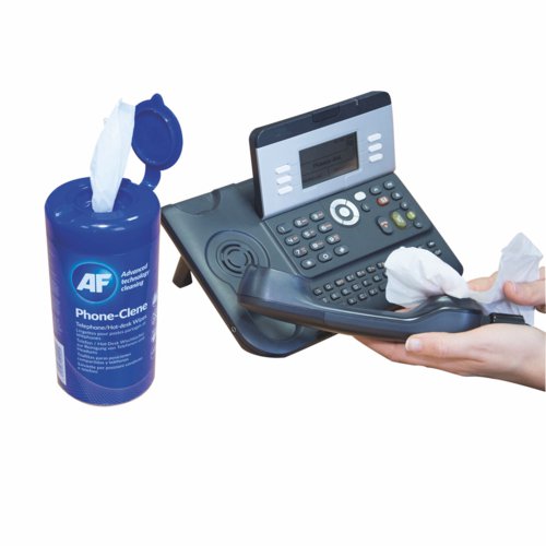 AF Phone Clene Telephone Bactericidal Wipes Tub Pack 100